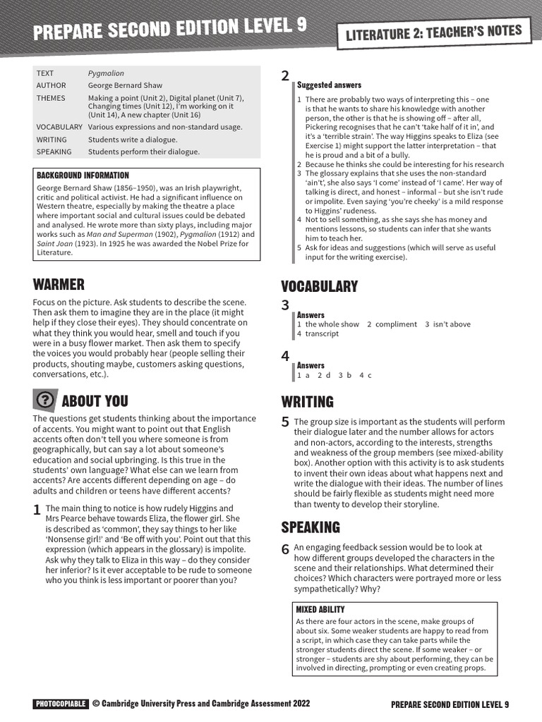PREPARE L9 Literature Teaching Notes 02 | PDF