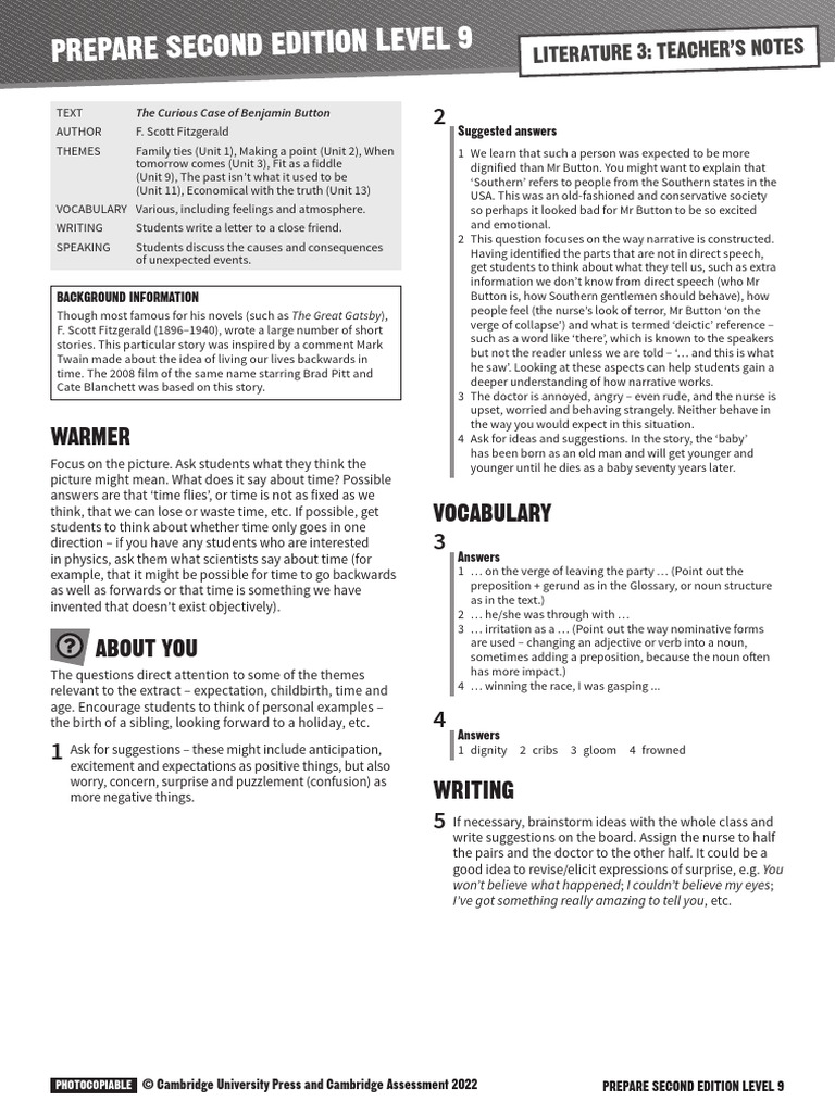 PREPARE L9 Literature Teaching Notes 03 | PDF | F. Scott Fitzgerald ...