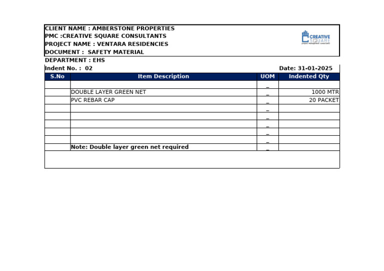 Double Layer Green Net Order Details | PDF