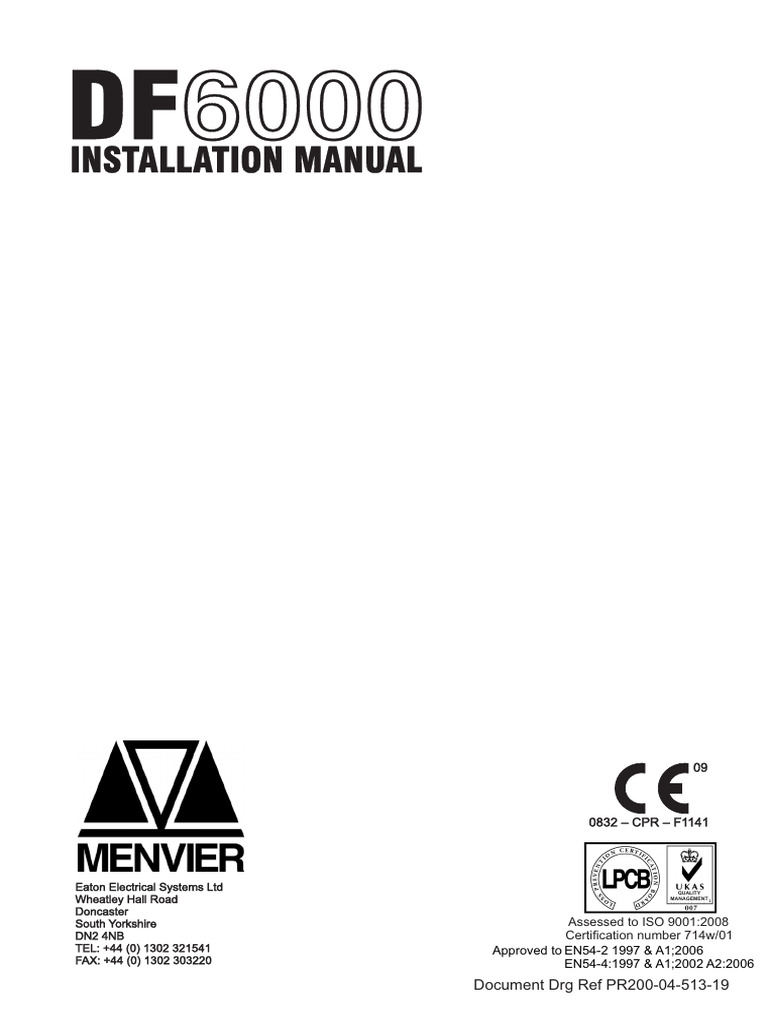 Menvier DF6000 Installation Manual | PDF | Relay | Amplifier
