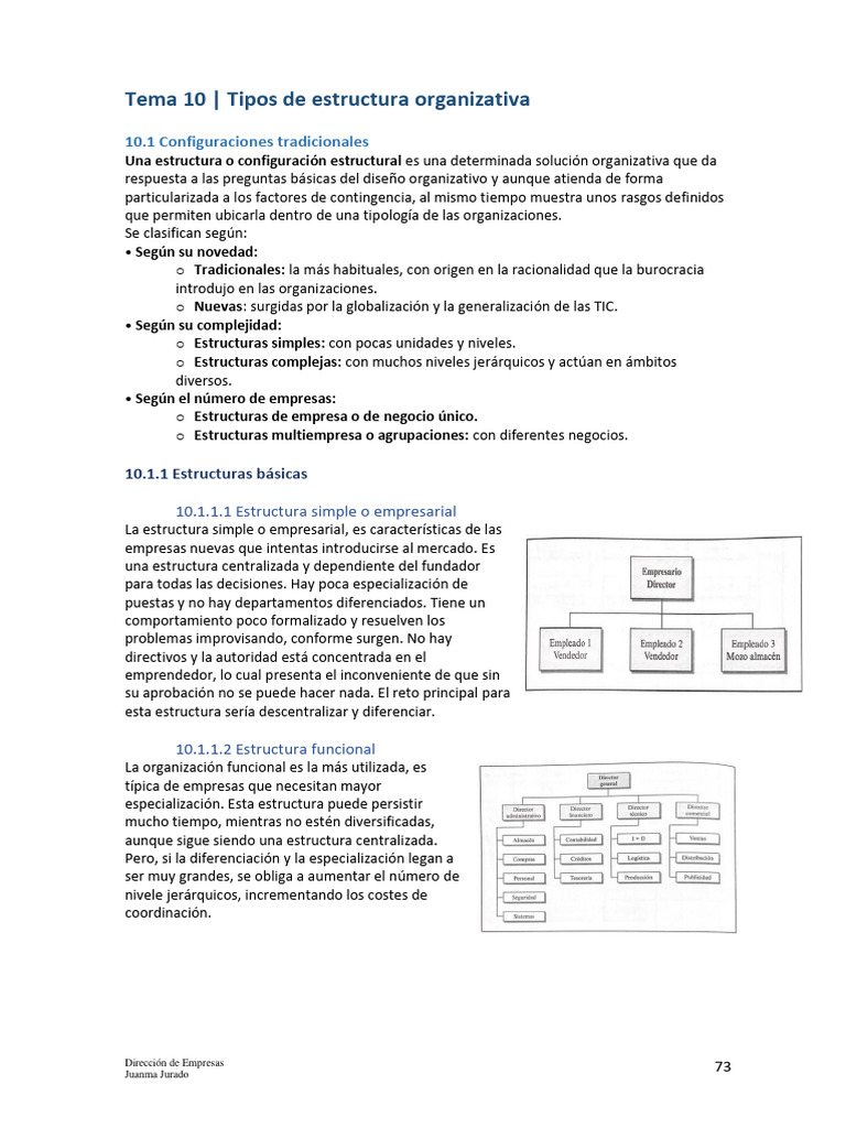 Tipos de Estructura Organizativa Empresarial | PDF | Corporaciones ...
