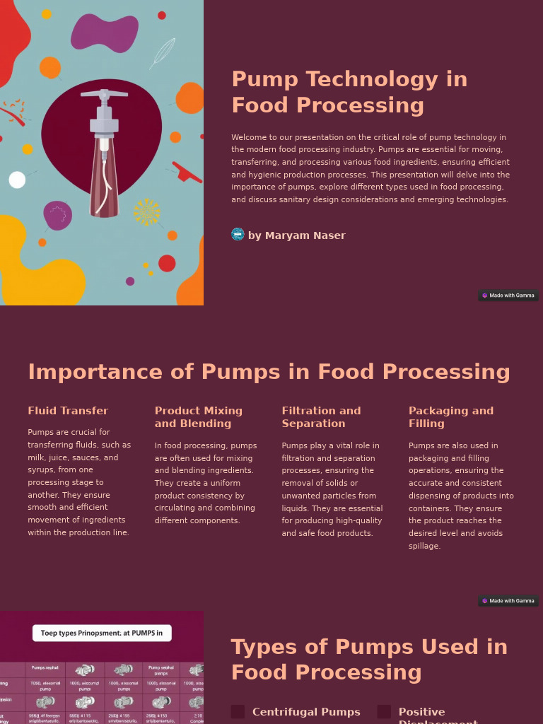 Pump Technology in Food Processing | PDF | Pump | Energy Conservation