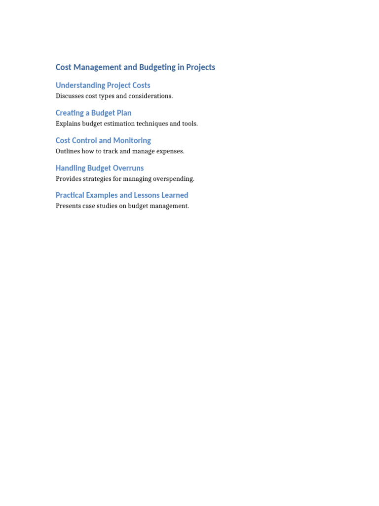 Project Cost Management Guide | PDF