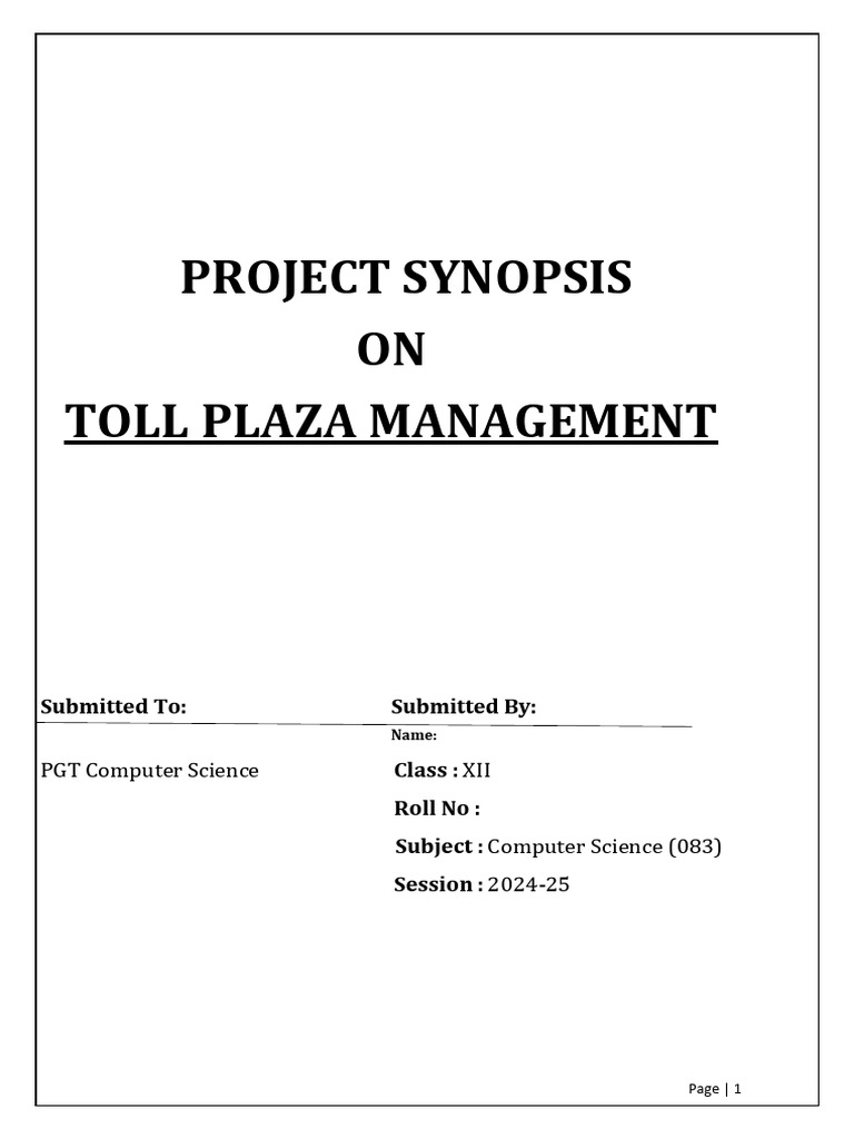 Toll Plaza Management Project Overview | PDF | My Sql | Databases
