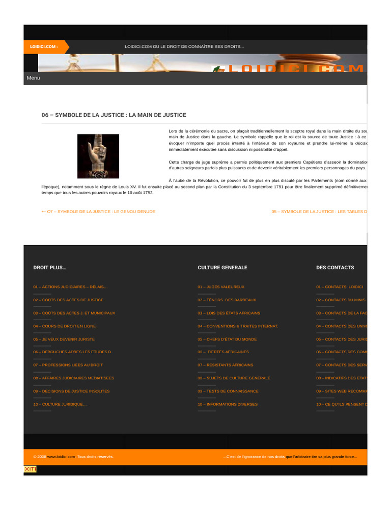 La Main de Justice : Symbole et Histoire | PDF | Justice | Crime et ...