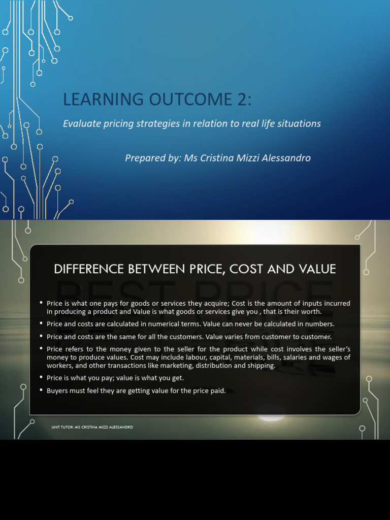 Pricing Strategies and Value Evaluation | PDF | Demand | Pricing