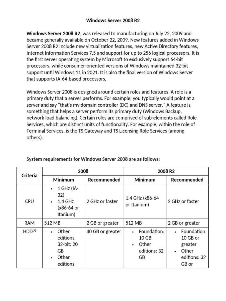 Windows Server 2008 R2 | PDF | Windows Server 2008 | Microsoft Windows