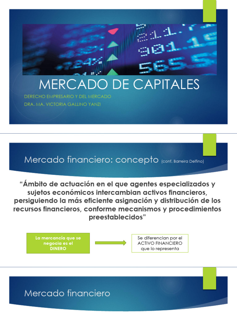 Clasificación y Funciones del Mercado de Capitales | PDF | Bolsa ...