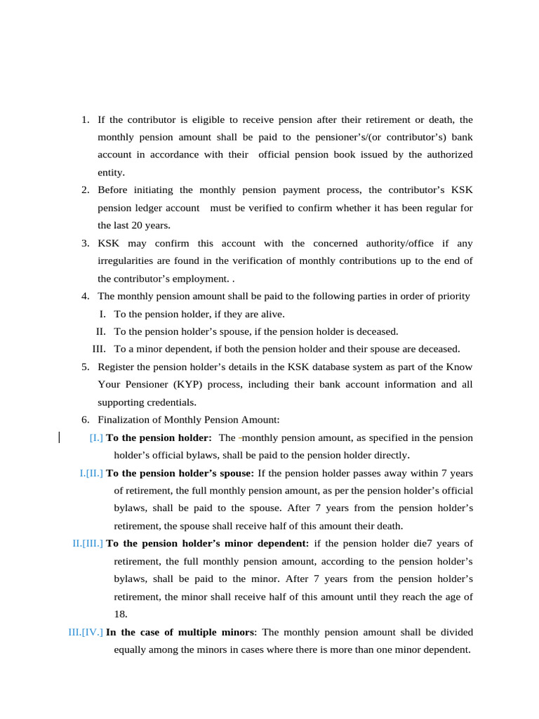 KSK Pension Payment Guidelines | PDF | Pension | Personal Finance