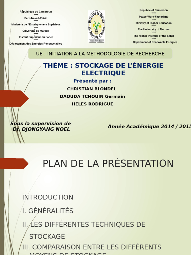 Techniques de stockage d'énergie électrique | PDF | Stockage de l ...
