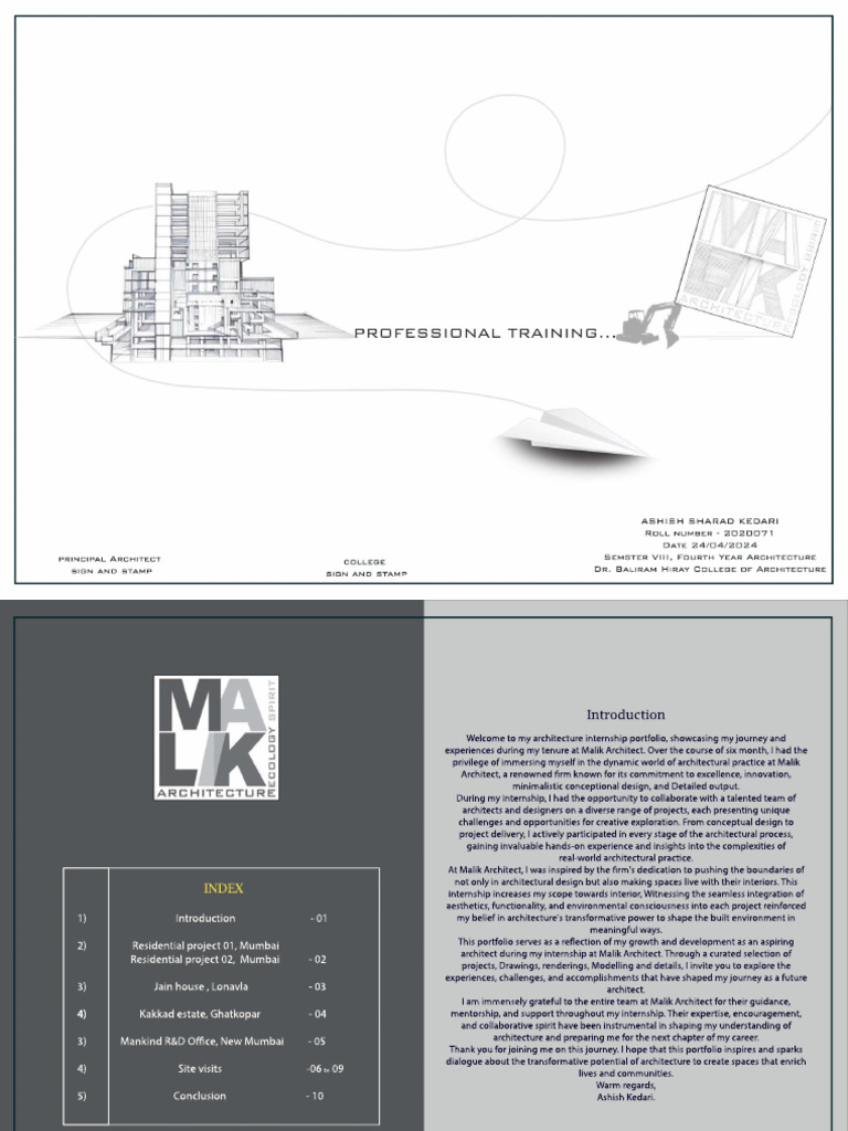 Architecture Internship Portfolio Overview | PDF