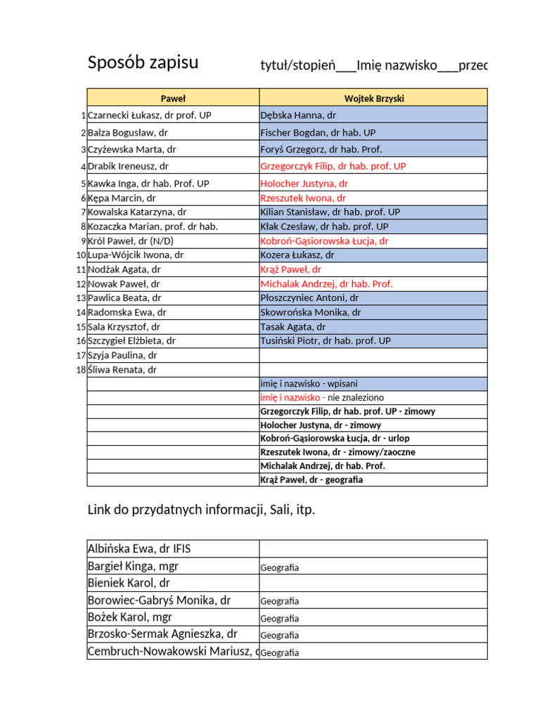 Harmonogramy Stacjonarne Lato 2024 2025 | PDF