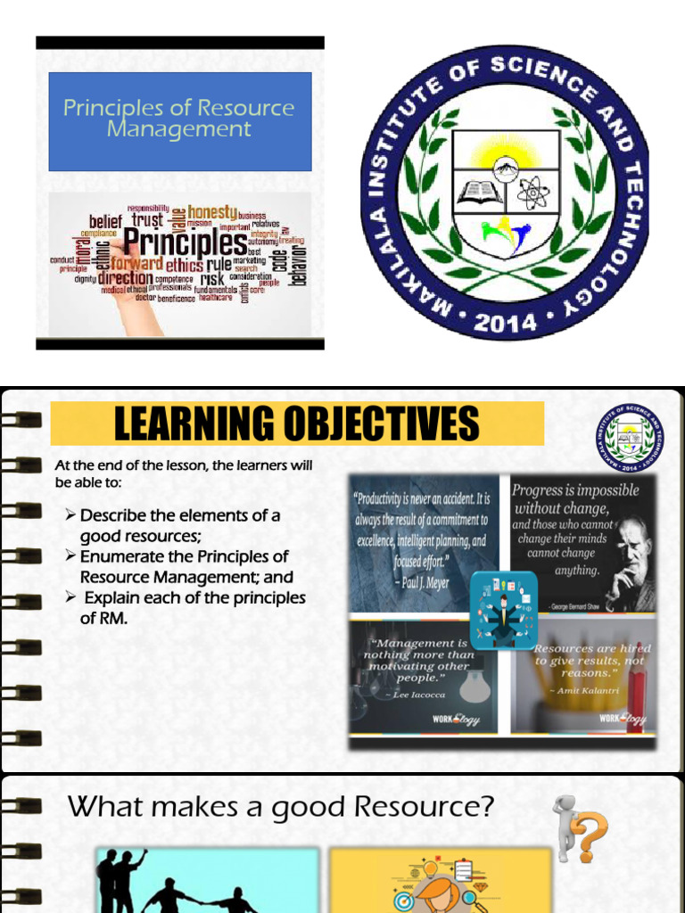 Principles of Effective Resource Management | PDF