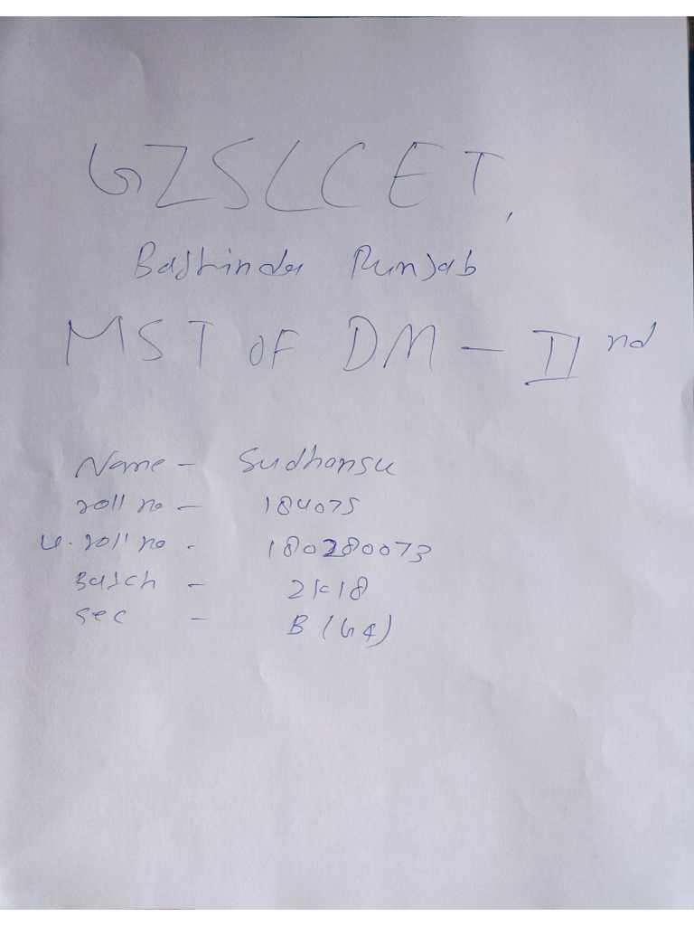 Sudhansu 180280073 DM 2nd | PDF