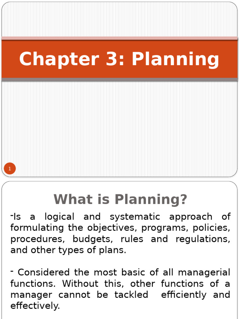 Chapter 3 Planning | PDF | Planning | Decision Making