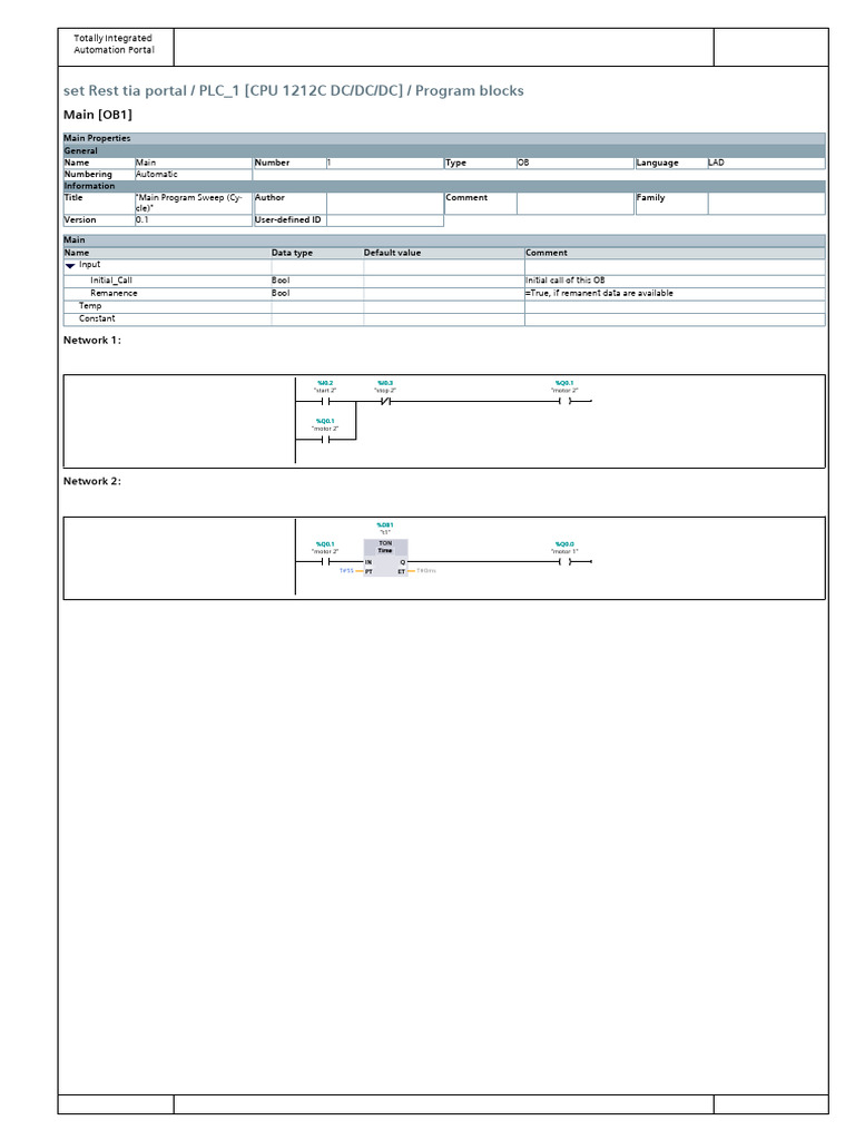 Timer Ton in PLC | PDF