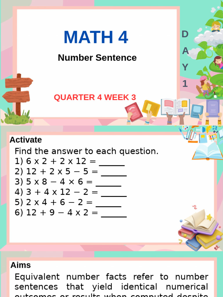 Math 4 Week 3 Number Sentences | PDF | Numbers | Elementary Mathematics