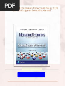 Complete Answer Guide for International Economics Theory and Policy 11th Edition Krugman Solutions Manual
