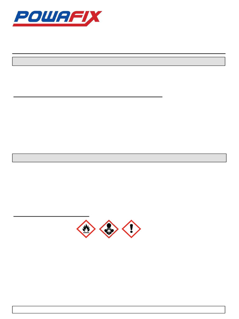Powafix Lacquer Thinners Safety Data Sheet | PDF | Toxicity