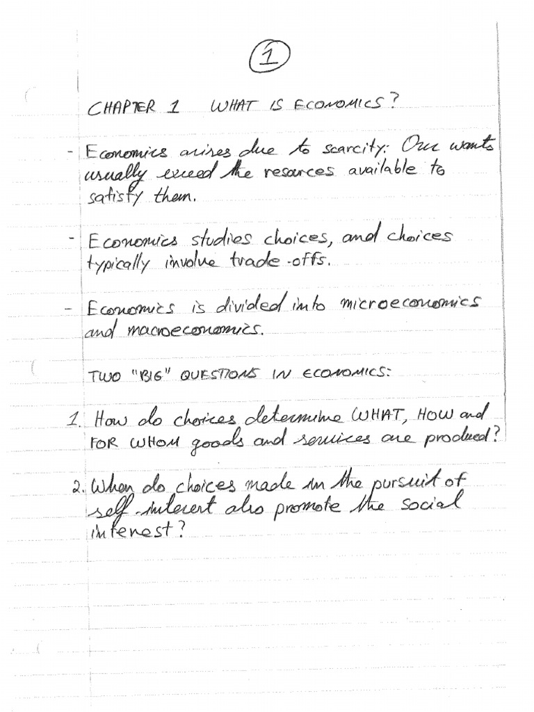 Chapter+1+Notes+What+is+Economics | PDF