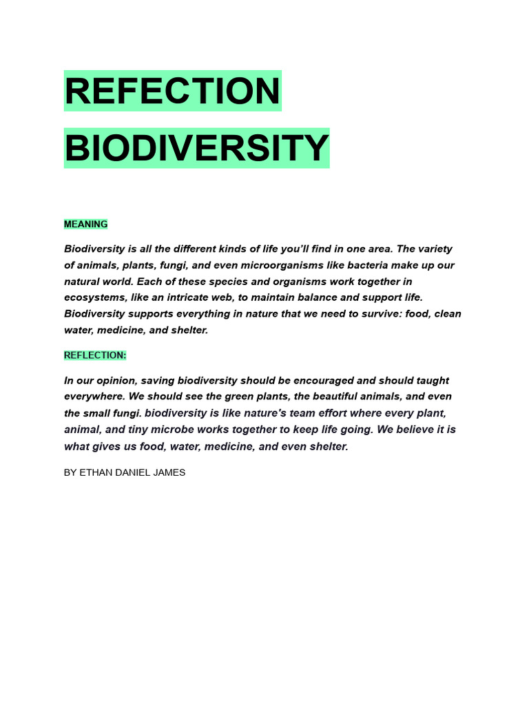 Importance of Biodiversity Explained | PDF