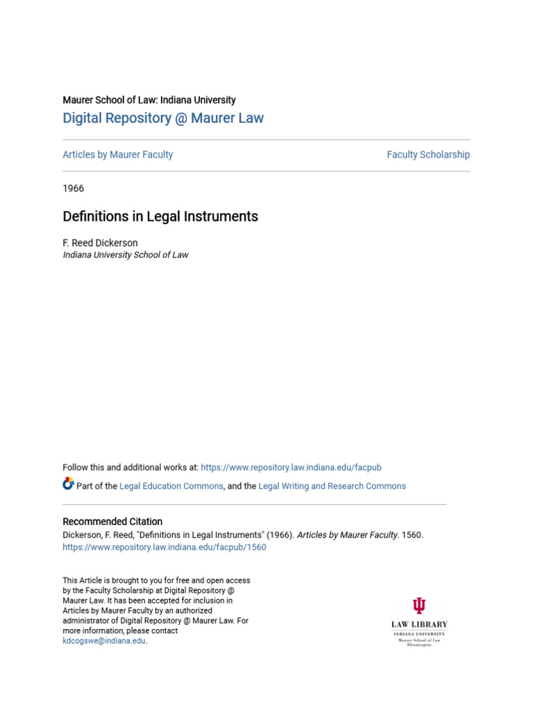 Legal Definitions in Instruments | PDF | Definition | Concept