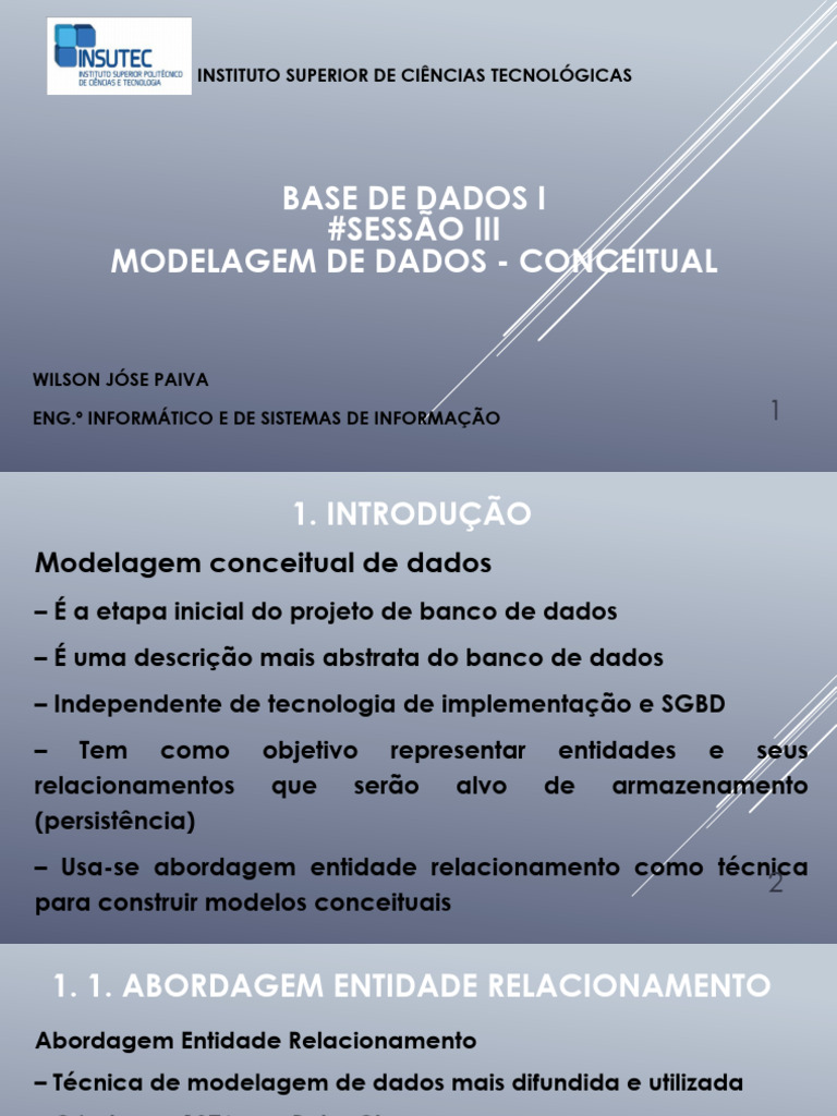 Modelagem Conceitual de Dados ER | PDF | Bancos de dados | Linguagem de ...