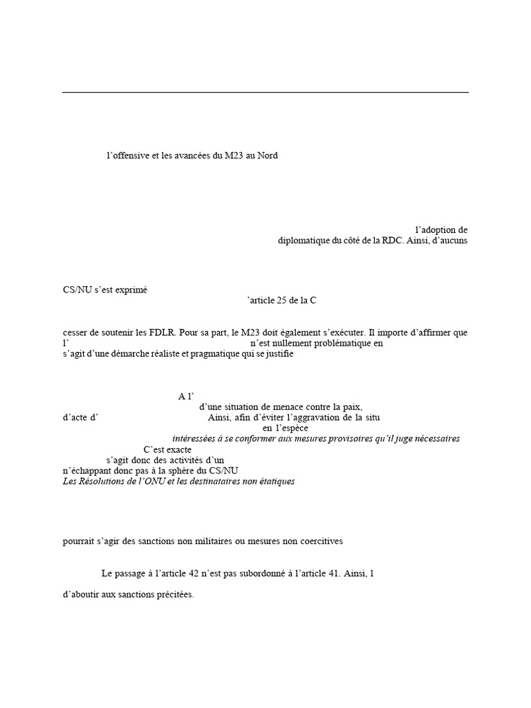 Résolution 2773 : Conflit RDC-Rwanda | PDF | Relations internationales