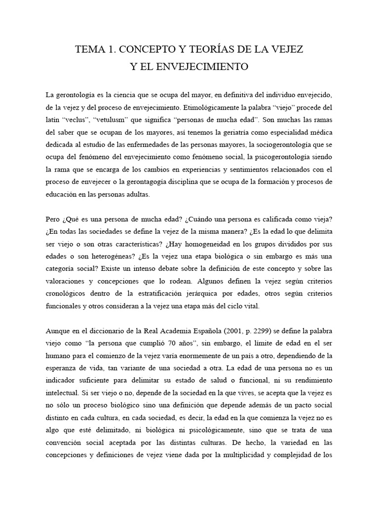 Tema 1. Mayores | PDF | Vejez | Envejecimiento