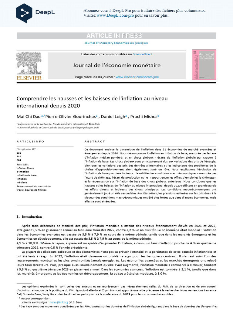 Comprendre l'inflation | PDF | Inflation | Courbe de Phillips
