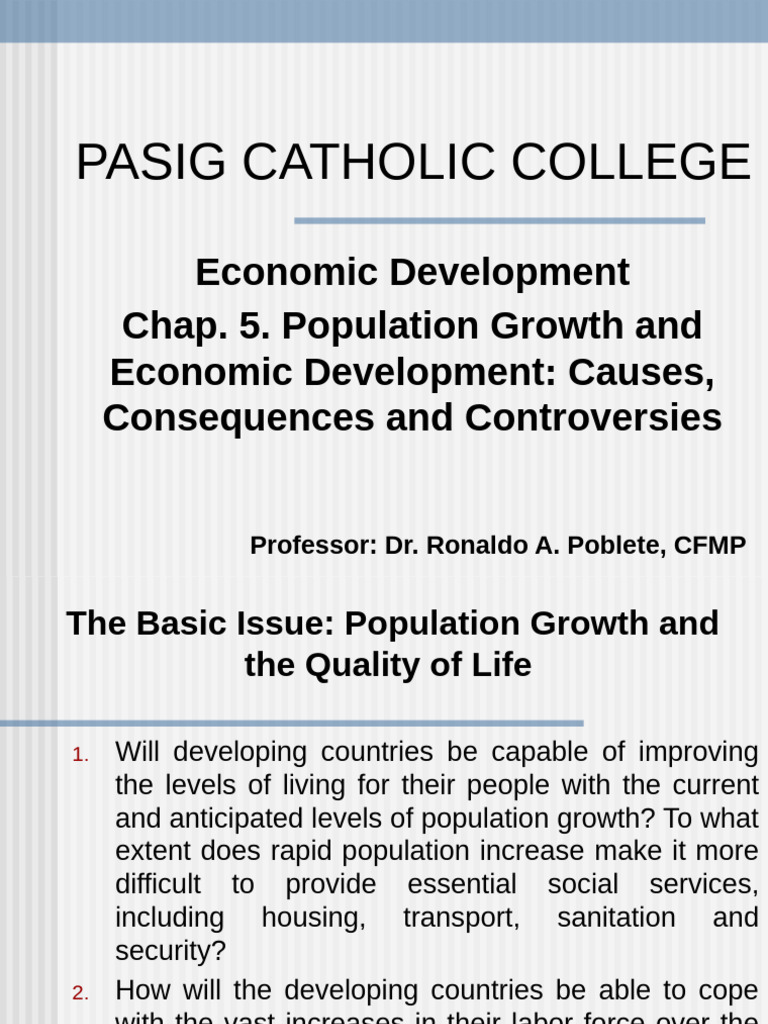 Population Growth and Economic Impact | PDF | Economic Growth | Total ...