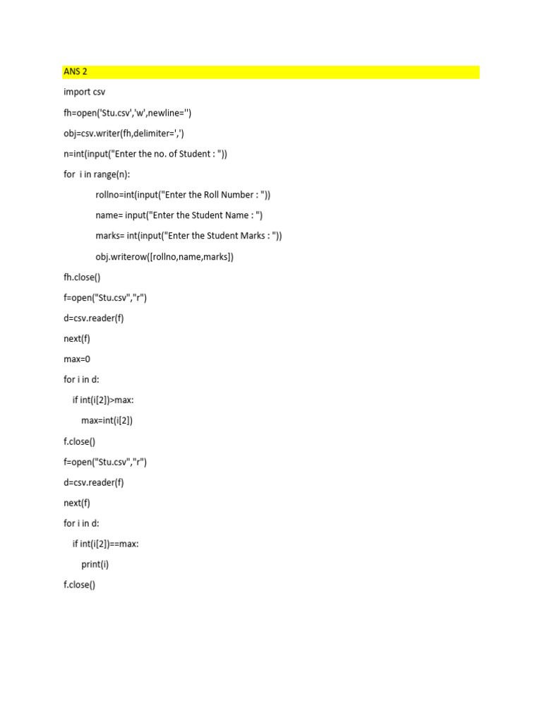 Student Marks CSV Management Script | PDF