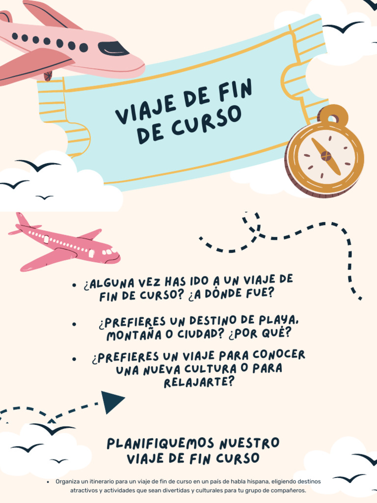 Itinerario para Viaje de Fin de Curso | PDF