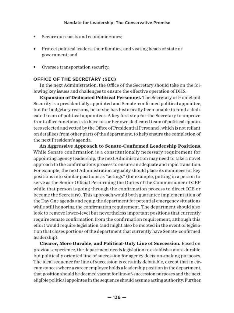 2025 Conservative Leadership Mandate | PDF | Governance | The United States