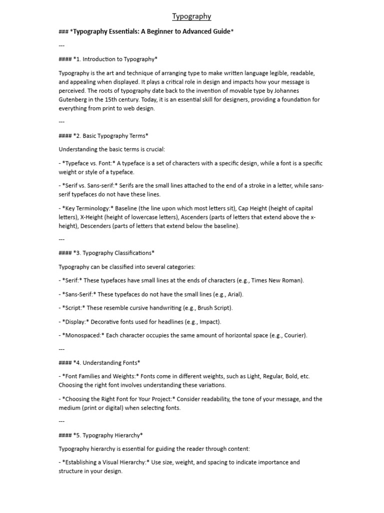 Essential Typography Guide for Designers | PDF | Typography | Typefaces