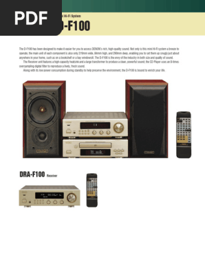 Denon DRA-F100 Mini Hi-Fi System Overview | PDF | Loudspeaker
