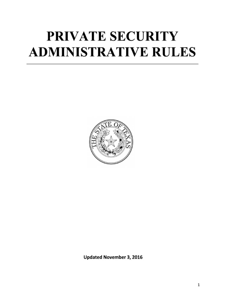 Private Security Administrative Rules | PDF