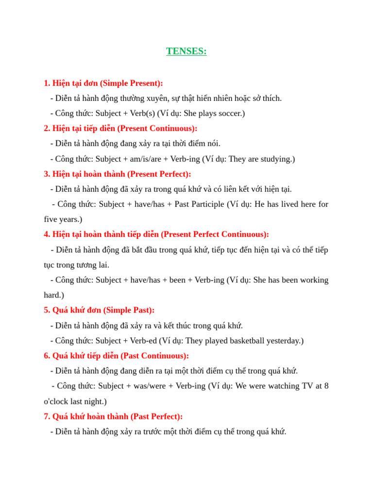 TENSES | PDF