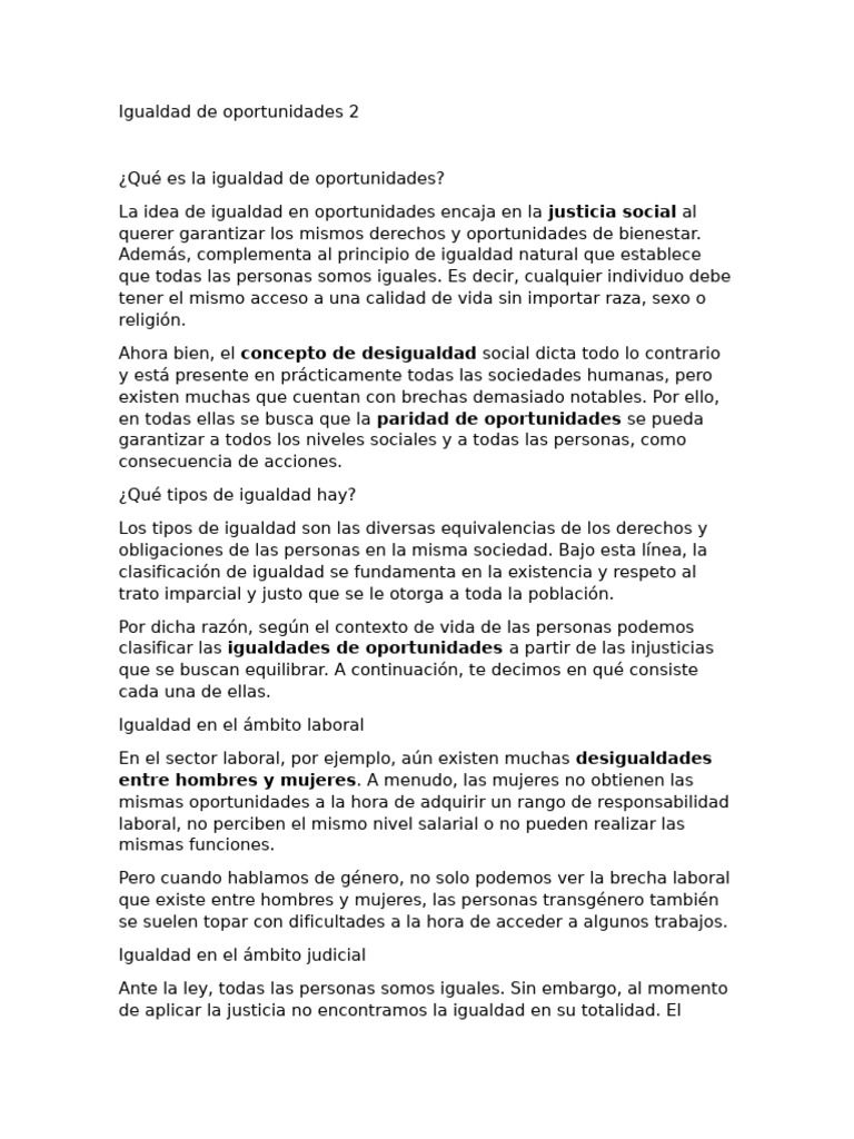 Igualdad de Oportunidades y Género | PDF | Estudios de género ...