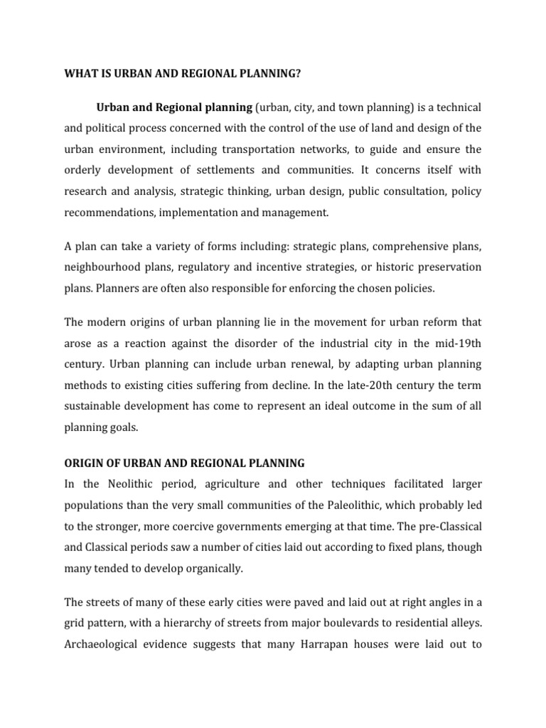 What Is Urban and Regional Planning PDF Free2 | PDF | Urban Planning ...