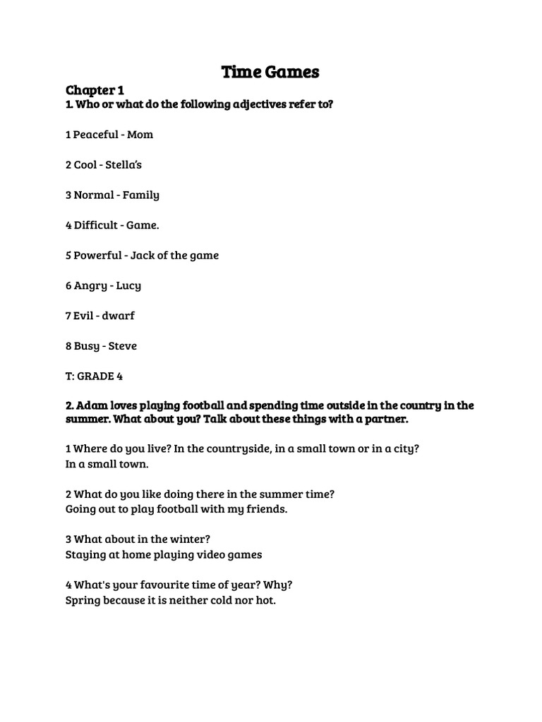Time Games | PDF | Linguistics