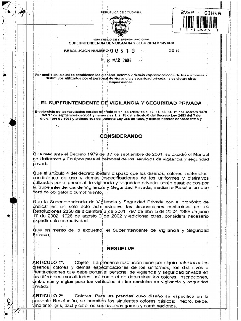 Resolución 510 de 2004 | PDF
