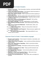 6th Grade Classroom Rules and Expectations | PDF