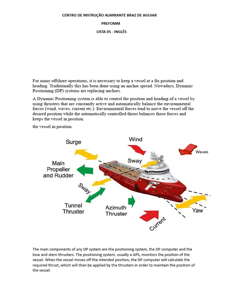 Dynamic Positioning Systems Explained | PDF | Shipping | Ships