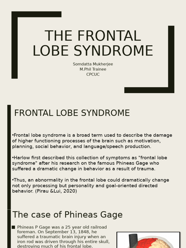 The Frontal Lobe Syndrome | PDF | Dementia | Frontal Lobe
