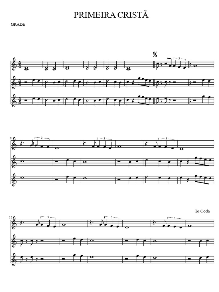 Partitura da Primeira Cristã | PDF