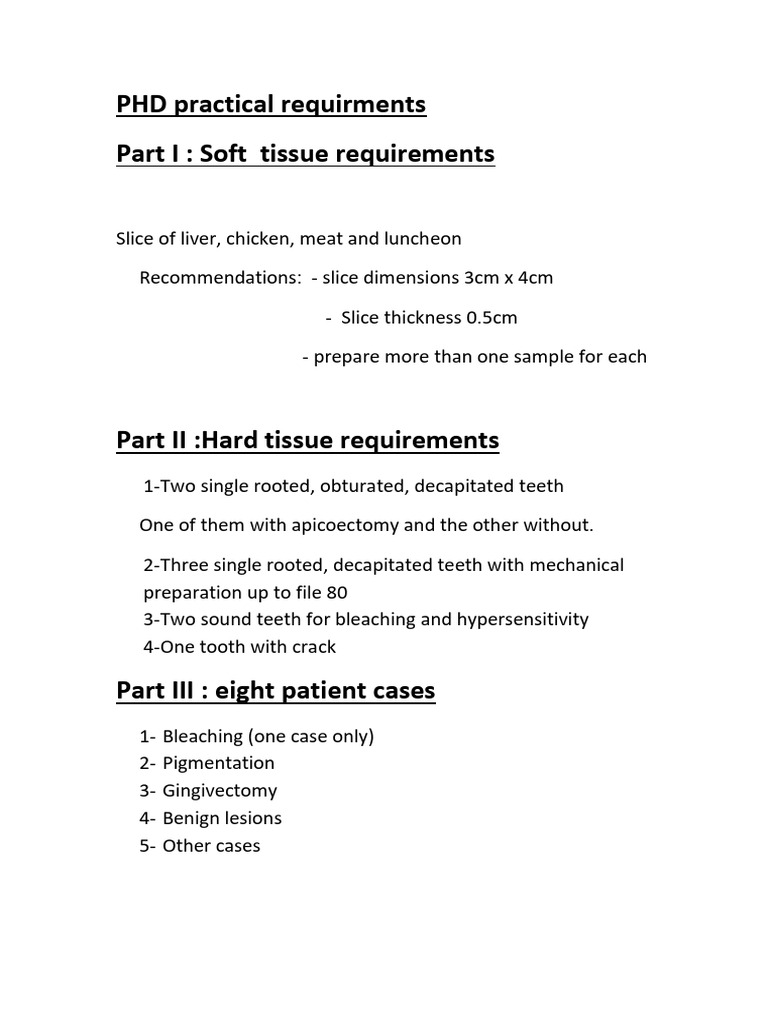 1 PHD Practical Requirments 2023 2024 | PDF