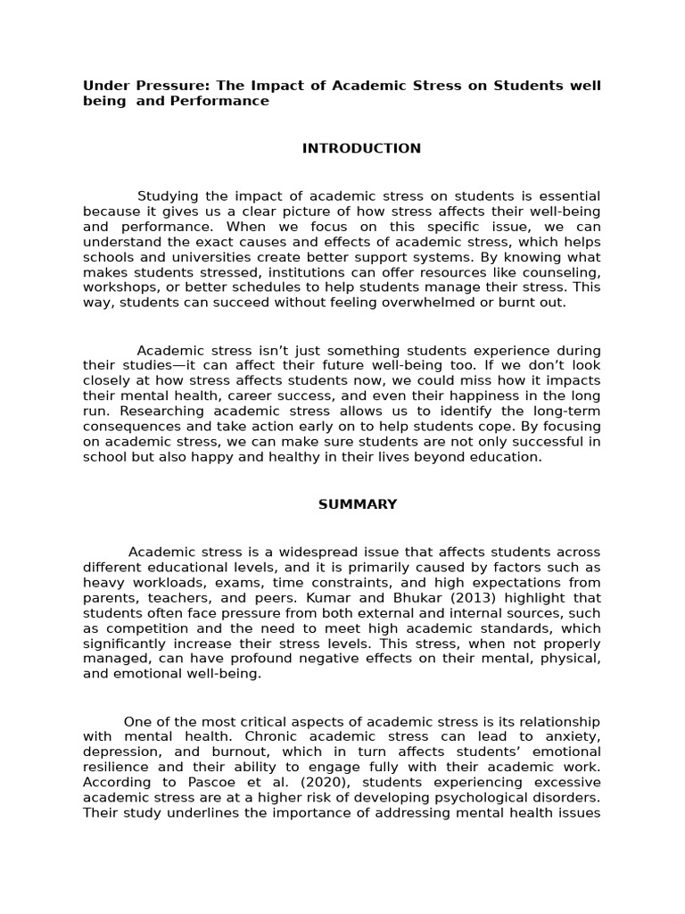 Working Title Pr1 Final 3 | PDF | Stress (Biology) | Stress Management