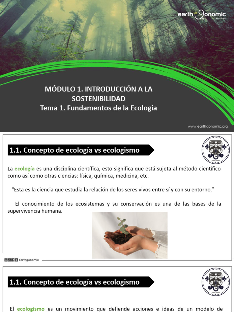 Introducción a la Sostenibilidad y Ecología | PDF | Ecosistema | Ecología