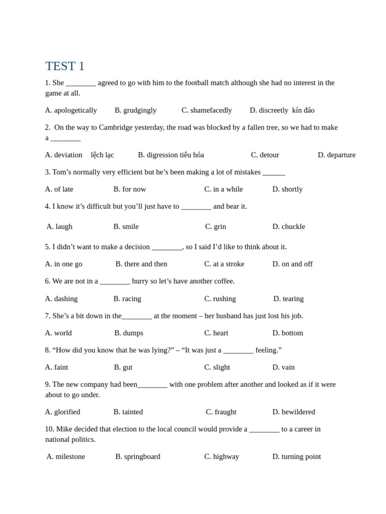 Practise 1 | PDF